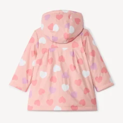 Parka gomme à couleur changeante imprimé cœurs pour bébé fille