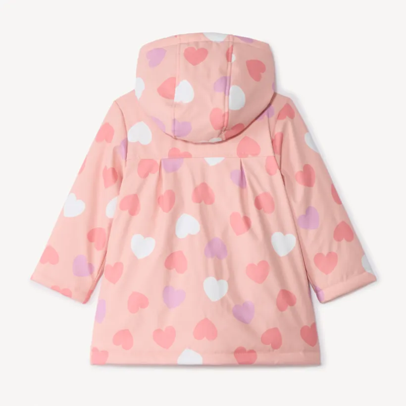 Parka gomme à couleur changeante imprimé cœurs pour bébé fille