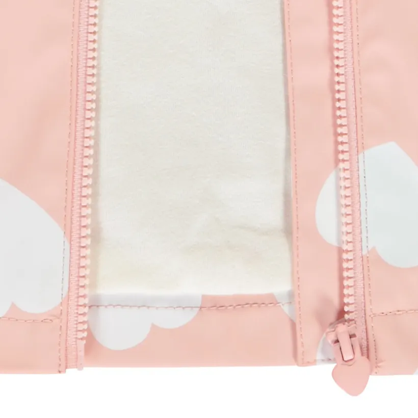Parka gomme à couleurs changeantes imprimé cœurs pour bébé fille