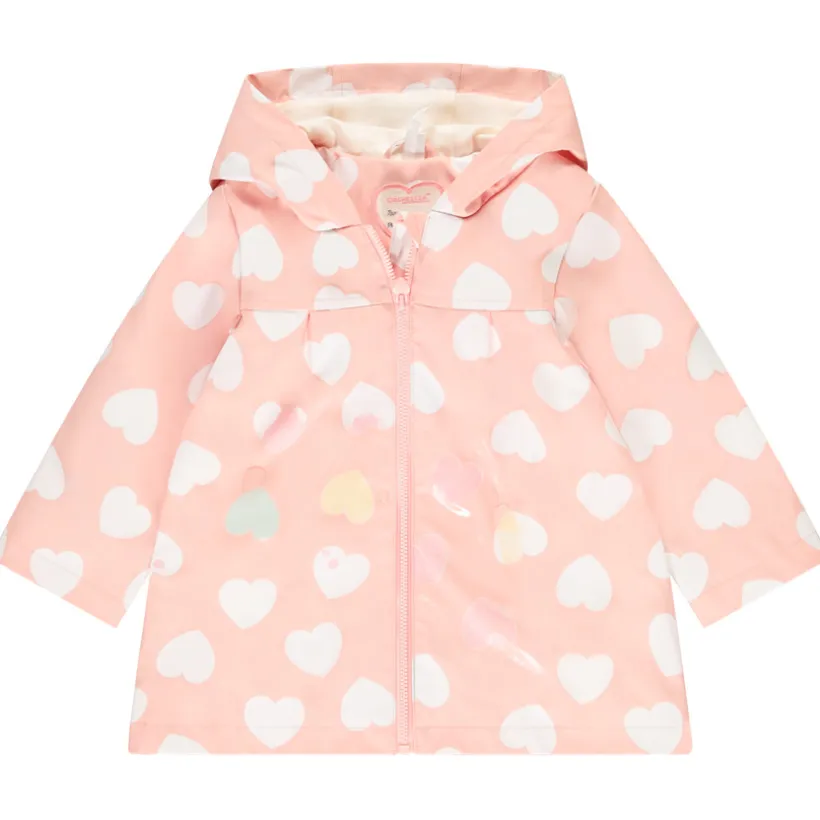 Parka gomme à couleurs changeantes imprimé cœurs pour bébé fille