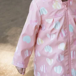 Parka gomme à couleurs changeantes imprimé cœurs pour bébé fille