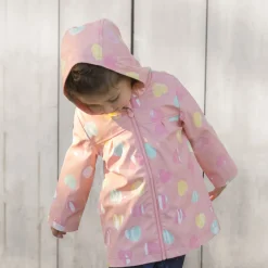 Parka gomme à couleurs changeantes imprimé cœurs pour bébé fille