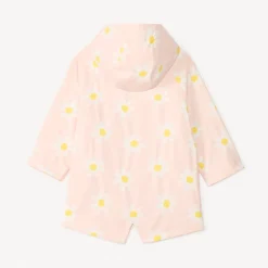 Parka gomme doublée en jersey imprimé marguerites pour bébé fille