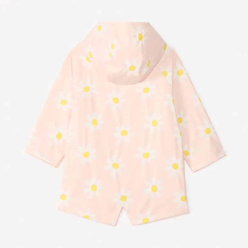 Parka gomme doublée en jersey imprimé marguerites pour bébé fille