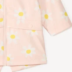 Parka gomme doublée en jersey imprimé marguerites pour bébé fille
