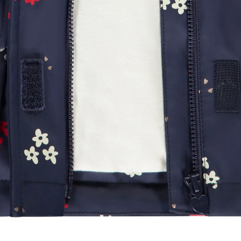 Parka gomme doublée imprimé fleurs pour bébé fille