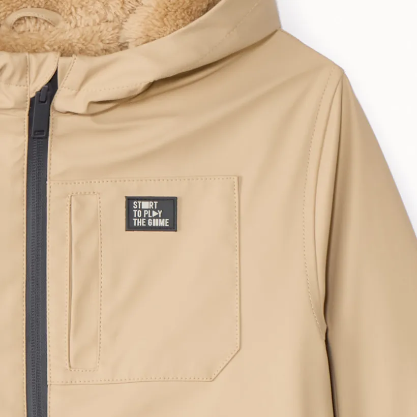 Parka gomme doublée sherpa pour garçon