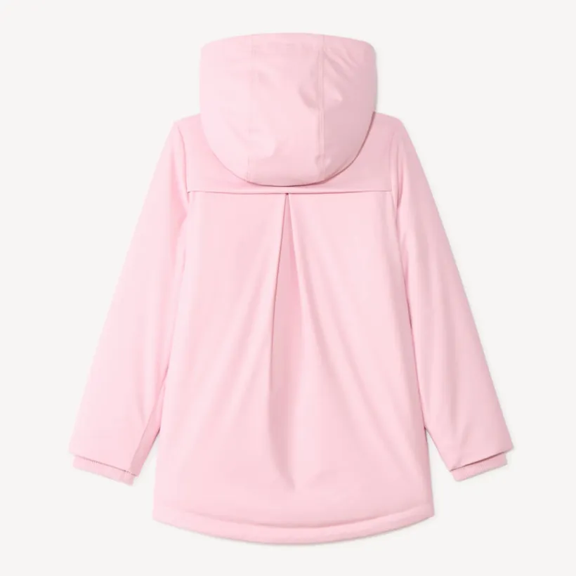 Parka gomme déperlante fille à capuche zippée unie