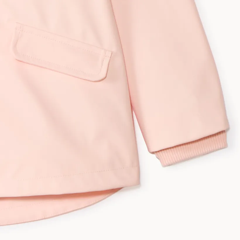Parka gomme uni à capuche pour fille