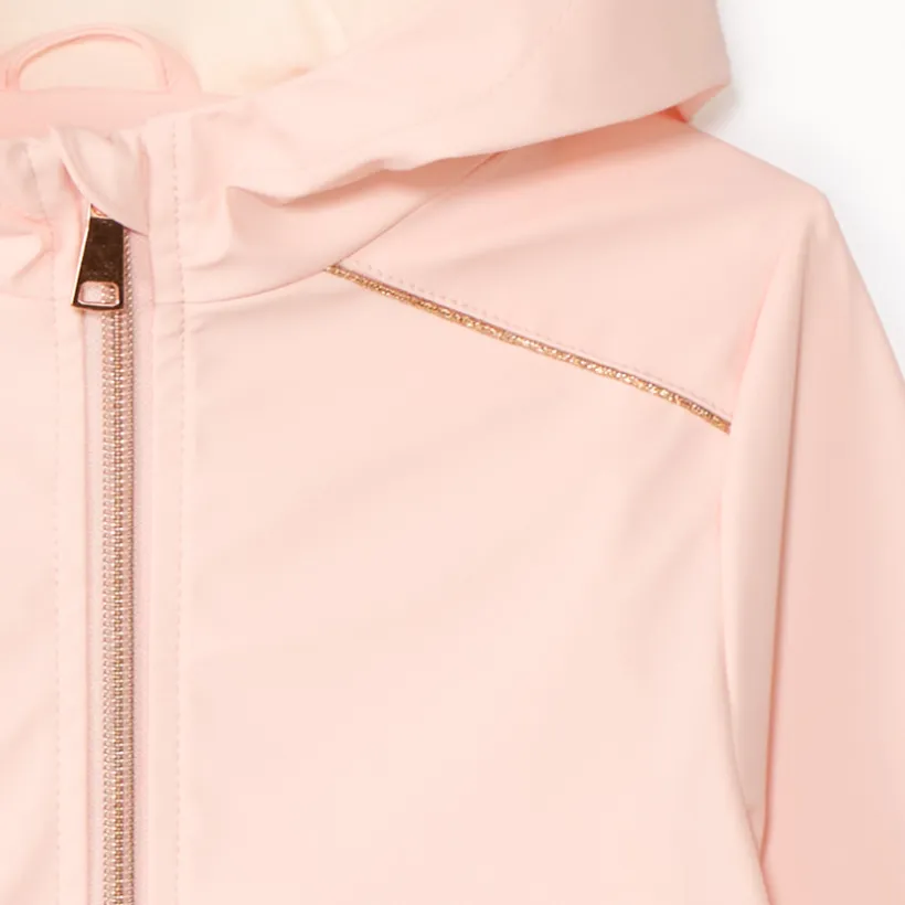Parka gomme uni à capuche pour fille