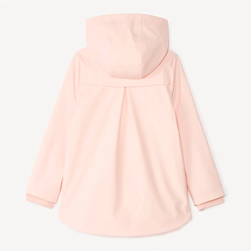 Parka gomme uni à capuche pour fille