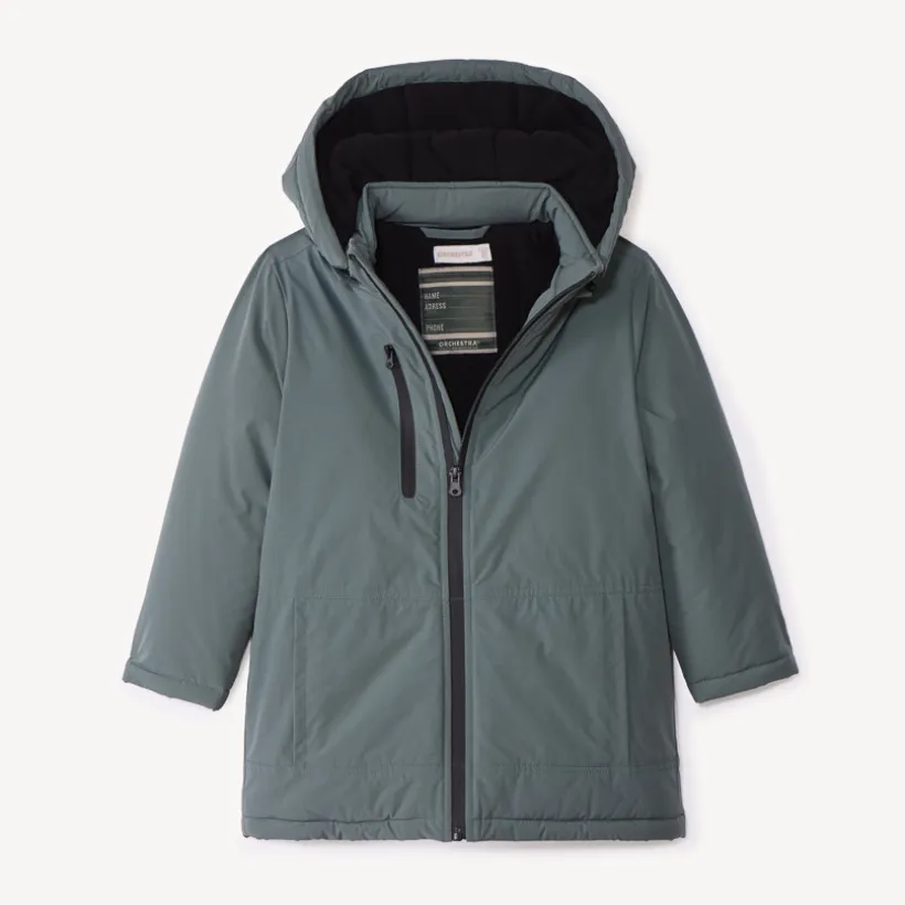 Parka rembourrée avec capuche amovible pour garçon