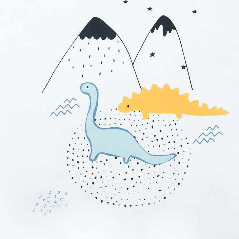 Parure de lit avec housse de couette et taie d'oreiller Mes amis les dinos