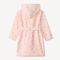 Peignoir de bain en éponge imprimé cœurs pour fille