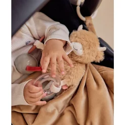 Peluche activité de voyage Vache Fluffy Beige