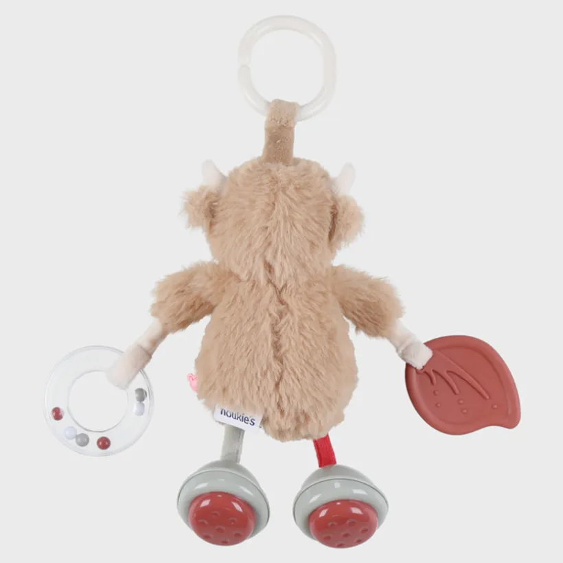 Peluche activité de voyage Vache Fluffy Beige