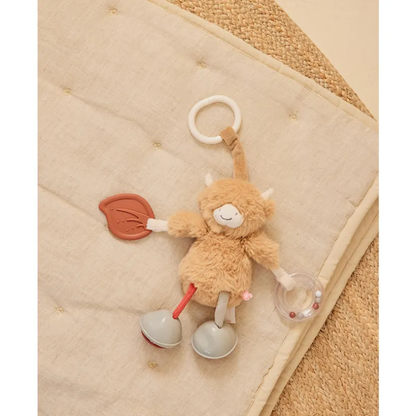 Peluche activité de voyage Vache Fluffy Beige