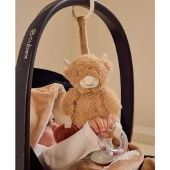 Peluche activité de voyage Vache Fluffy Beige