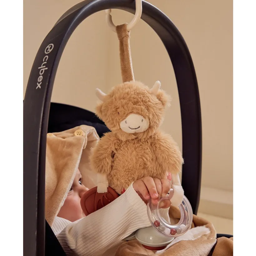 Peluche activité de voyage Vache Fluffy Beige