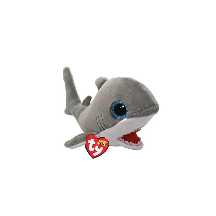 Peluche Beanie Boo's 15cm Finnegan le requin gris