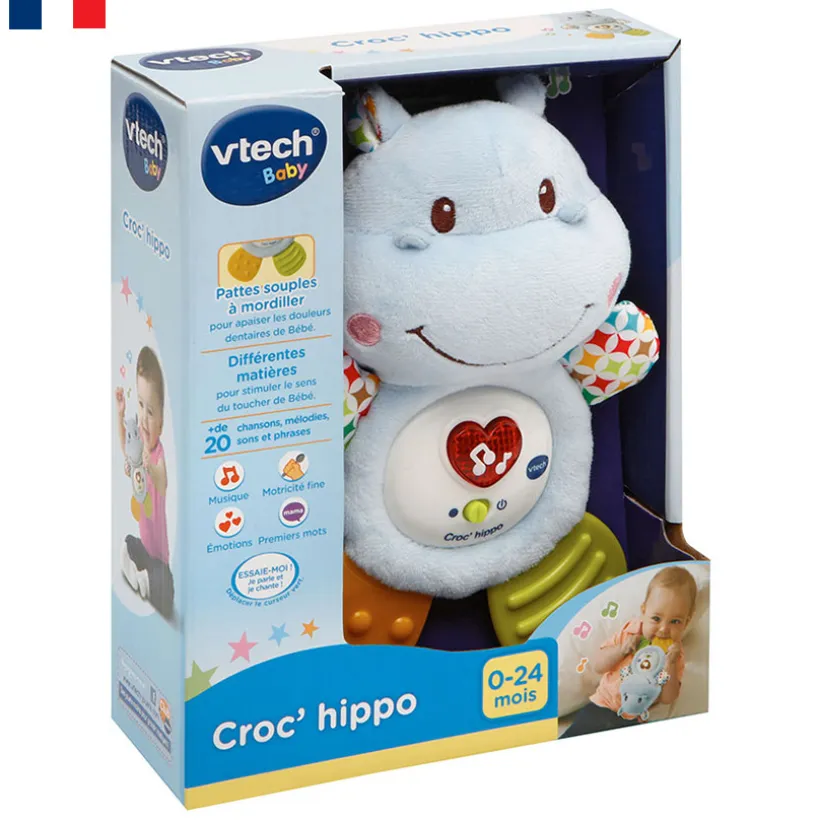 Peluche Croc'Hippo Bleu
