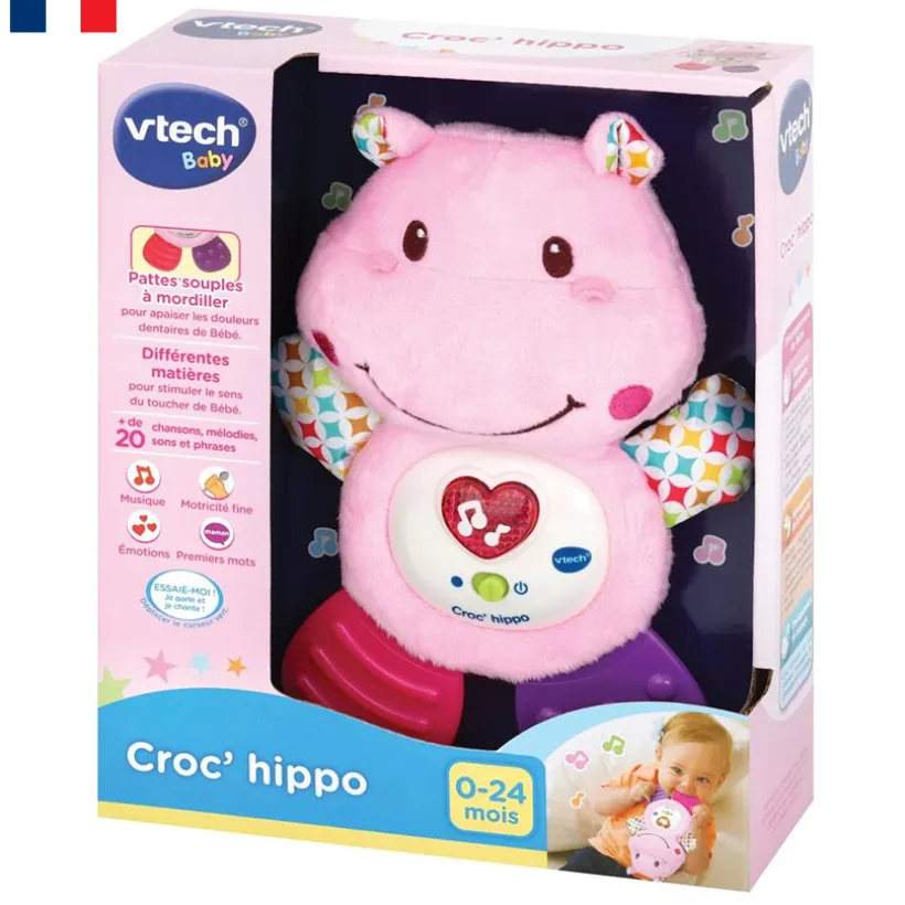 Peluche Croc'Hippo Rose