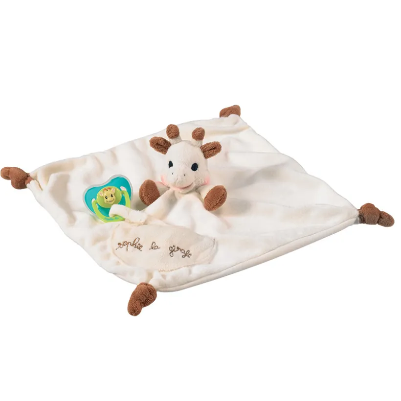 Peluche doudou avec attache-sucette - Sophie la girafe
