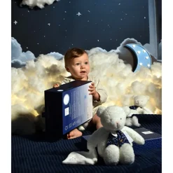 Peluche doudou Ours Luminescent Clair de Lune Blanc