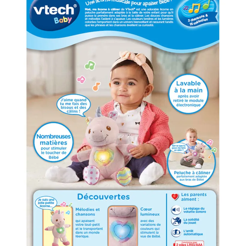 Peluche interactive Maé ma licorne à câliner