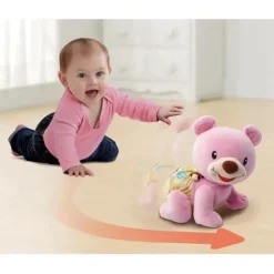 Peluche interactive ourson 1,2,3 suis-moi - Rose