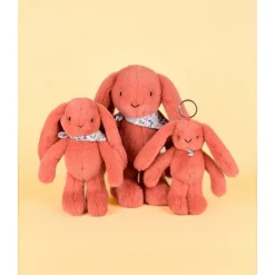 Peluche Lapin Fleurette 25cm Terracotta