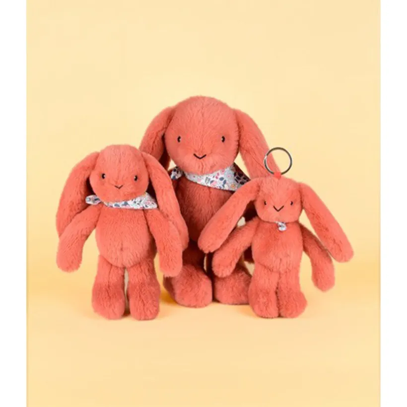 Peluche Lapin Fleurette 25cm Terracotta