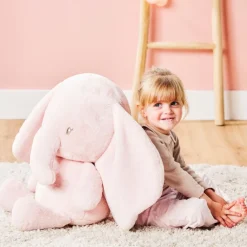 Peluche éléphant maxi - Fanfan -Rose - 60 cm
