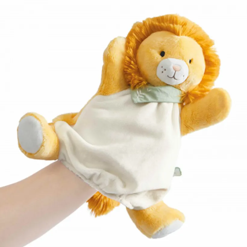 Peluche marionnette Nougat le lion