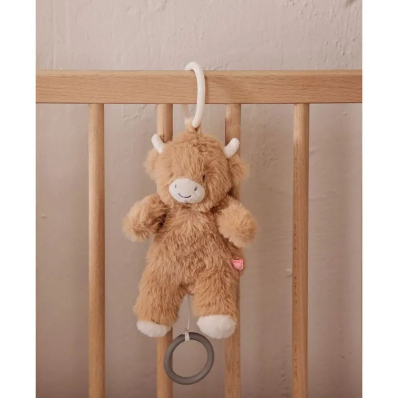 Peluche mini musicale 20cm Vache Fluffy Beige