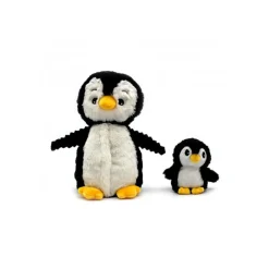 Peluche moyenne Ptipotos pingouin maman et bébé noir