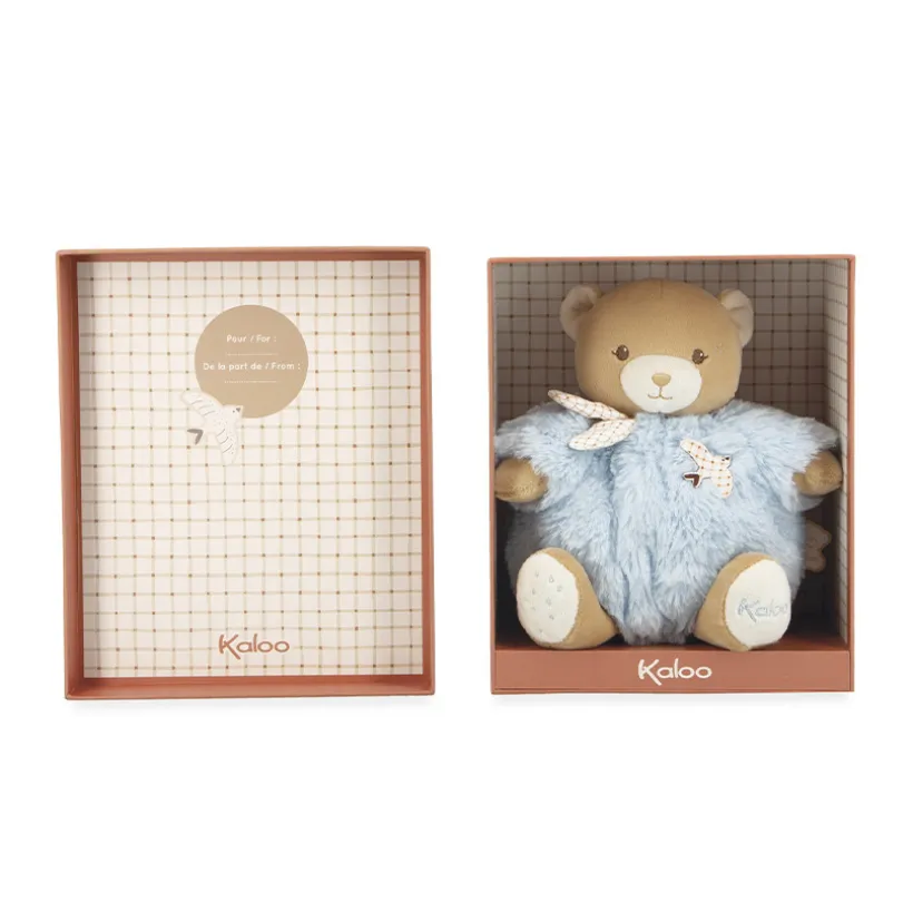 Peluche ours Patapouf 17cm bleu