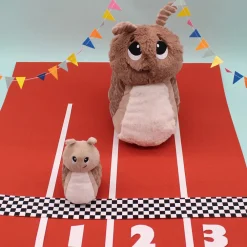 Peluche Ptipotos maman escargot Speedou et son bébé brun