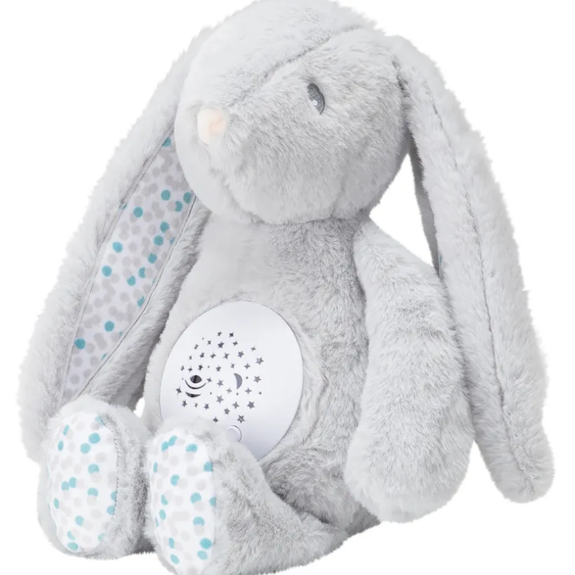 Peluche veilleuse musicale avec projecteur Célestin le lapin