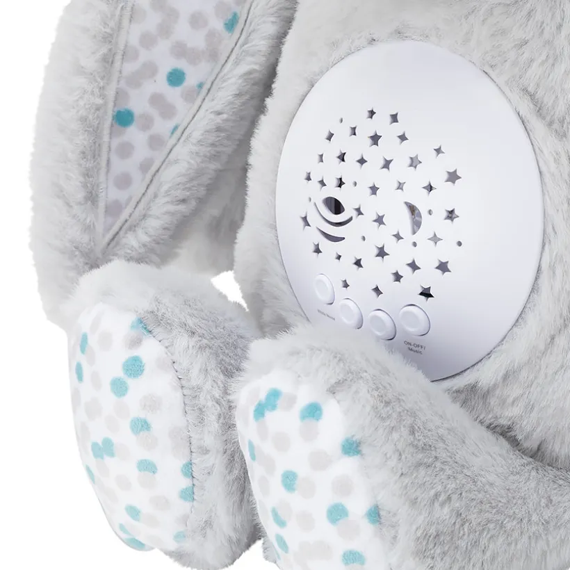 Peluche veilleuse musicale avec projecteur Célestin le lapin