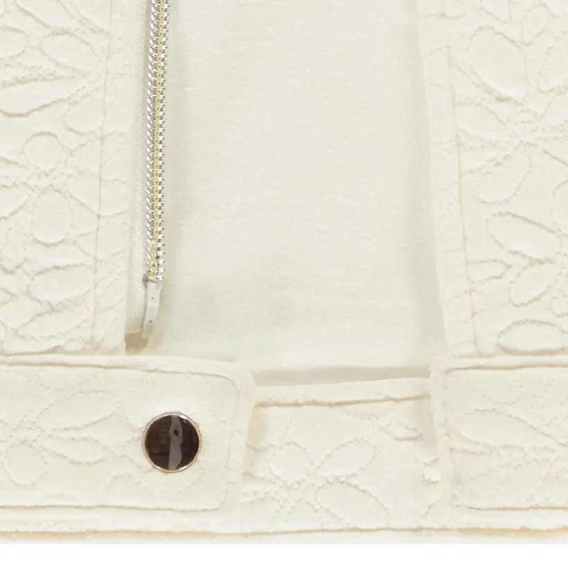 Perfecto en molleton jacquard fleurie pour fille