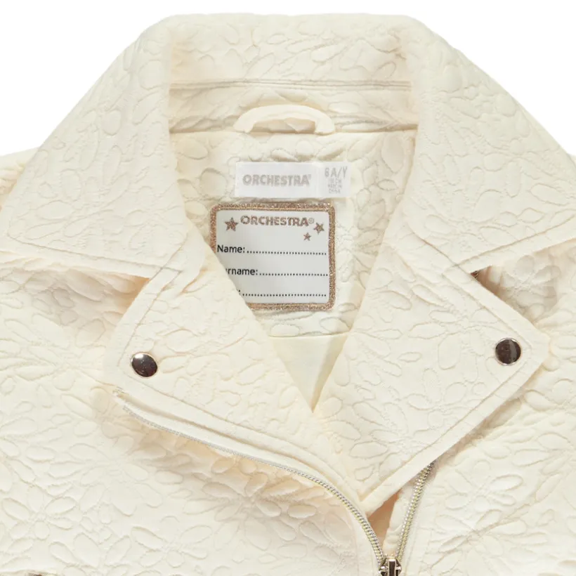 Perfecto en molleton jacquard fleurie pour fille