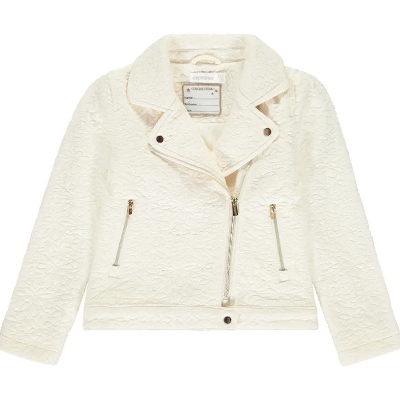 Perfecto en molleton jacquard fleurie pour fille