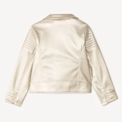 Perfecto esprit biker en simili cuir effet métallisé pour fille