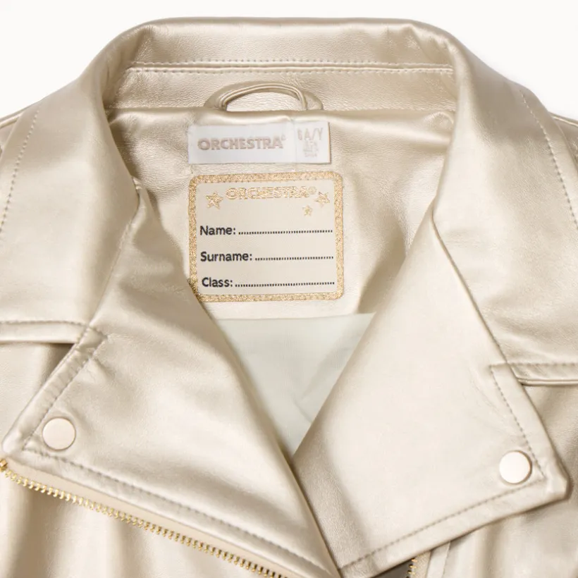 Perfecto esprit biker en simili cuir effet métallisé pour fille