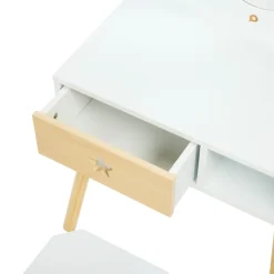 Petite coiffeuse fonctionnelle avec tabouret en bois