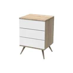 Petite commode 3 tiroirs - Blanc Seventies