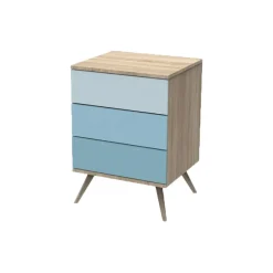 Petite commode 3 tiroirs - Bleu Seventies