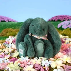 Petite peluche lapin fleurette eucalyptus 25 cm