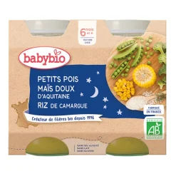 Petit pot Bonne Nuit petit pois maïs et riz bio - 2x200g